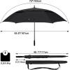 imageG4Free 72 Inch Huge Large Oversize Golf Umbrella Automatic Open Double Canopy Vented Windproof Stick Umbrella 6 Ft Heavy Duty For Outdoor Doorman FamilyBlackBlack