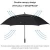 imageG4Free 72 Inch Huge Large Oversize Golf Umbrella Automatic Open Double Canopy Vented Windproof Stick Umbrella 6 Ft Heavy Duty For Outdoor Doorman FamilyBlackBlack