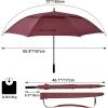 imageG4Free 72 Inch Huge Large Oversize Golf Umbrella Automatic Open Double Canopy Vented Windproof Stick Umbrella 6 Ft Heavy Duty For Outdoor Doorman FamilyBlackWind Red