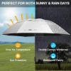 imageG4Free 80 Inch Huge Large Oversize Golf Umbrella Double Canopy Vented Windproof Stick Umbrellas 66 Ft Heavy Duty for Outdoor Doorman FamilySilverBlack