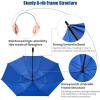 imageG4Free 80 Inch Huge Large Oversize Golf Umbrella Double Canopy Vented Windproof Stick Umbrellas 66 Ft Heavy Duty for Outdoor Doorman FamilySilverBlue