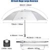 imageG4Free 80 Inch Huge Large Oversize Golf Umbrella Double Canopy Vented Windproof Stick Umbrellas 66 Ft Heavy Duty for Outdoor Doorman FamilySilverBlue