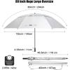 imageG4Free 80 Inch Huge Large Oversize Golf Umbrella Double Canopy Vented Windproof Stick Umbrellas 66 Ft Heavy Duty for Outdoor Doorman FamilySilverLake Blue