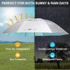 imageG4Free 80 Inch Huge Large Oversize Golf Umbrella Double Canopy Vented Windproof Stick Umbrellas 66 Ft Heavy Duty for Outdoor Doorman FamilySilverLake Blue