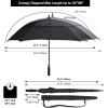 imageG4Free Extra Large Golf Umbrella 6268 inch Square Vented Windproof Auto Open Double Canopy Oversized Stick UmbrellaBlack