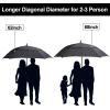 imageG4Free Extra Large Golf Umbrella 6268 inch Square Vented Windproof Auto Open Double Canopy Oversized Stick UmbrellaBlack