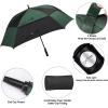 imageG4Free Extra Large Golf Umbrella 6268 inch Square Vented Windproof Auto Open Double Canopy Oversized Stick UmbrellaBlackDark Green