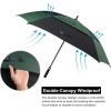 imageG4Free Extra Large Golf Umbrella 6268 inch Square Vented Windproof Auto Open Double Canopy Oversized Stick UmbrellaBlackDark Green