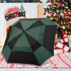imageG4Free Extra Large Golf Umbrella 6268 inch Square Vented Windproof Auto Open Double Canopy Oversized Stick UmbrellaBlackDark Green