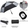 imageG4Free Extra Large Golf Umbrella 6268 inch Square Vented Windproof Auto Open Double Canopy Oversized Stick UmbrellaBlackGrey