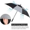 imageG4Free Extra Large Golf Umbrella 6268 inch Square Vented Windproof Auto Open Double Canopy Oversized Stick UmbrellaBlackGrey