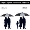imageG4Free Extra Large Golf Umbrella 6268 inch Square Vented Windproof Auto Open Double Canopy Oversized Stick UmbrellaBlackGrey