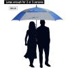 imageG4Free Extra Large Golf Umbrella 6268 inch Square Vented Windproof Auto Open Double Canopy Oversized Stick UmbrellaBlueGrey