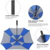 imageG4Free Extra Large Golf Umbrella 6268 inch Square Vented Windproof Auto Open Double Canopy Oversized Stick UmbrellaBlueGrey