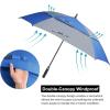 imageG4Free Extra Large Golf Umbrella 6268 inch Square Vented Windproof Auto Open Double Canopy Oversized Stick UmbrellaBlueGrey