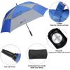 imageG4Free Extra Large Golf Umbrella 6268 inch Square Vented Windproof Auto Open Double Canopy Oversized Stick UmbrellaBlueGrey
