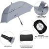 imageG4Free Extra Large Golf Umbrella 6268 inch Square Vented Windproof Auto Open Double Canopy Oversized Stick UmbrellaGrey