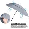 imageG4Free Extra Large Golf Umbrella 6268 inch Square Vented Windproof Auto Open Double Canopy Oversized Stick UmbrellaGrey