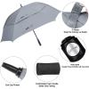 imageG4Free Extra Large Golf Umbrella 6268 inch Square Vented Windproof Auto Open Double Canopy Oversized Stick UmbrellaGrey