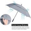 imageG4Free Extra Large Golf Umbrella 6268 inch Square Vented Windproof Auto Open Double Canopy Oversized Stick UmbrellaGrey