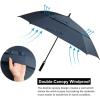 imageG4Free Extra Large Golf Umbrella 6268 inch Square Vented Windproof Auto Open Double Canopy Oversized Stick UmbrellaNavy Blue