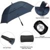 imageG4Free Extra Large Golf Umbrella 6268 inch Square Vented Windproof Auto Open Double Canopy Oversized Stick UmbrellaNavy Blue