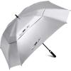imageG4Free Extra Large Golf Umbrella 6268 inch Square Vented Windproof Auto Open Double Canopy Oversized Stick UmbrellaUV Silver