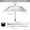 imageG4Free Extra Large Golf Umbrella 6268 inch Square Vented Windproof Auto Open Double Canopy Oversized Stick UmbrellaUV Silver