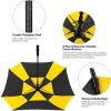 imageG4Free Extra Large Golf Umbrella 6268 inch Square Vented Windproof Auto Open Double Canopy Oversized Stick UmbrellaYellowBlack