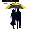 imageG4Free Extra Large Golf Umbrella 6268 inch Square Vented Windproof Auto Open Double Canopy Oversized Stick UmbrellaYellowBlack