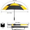 imageG4Free Extra Large Golf Umbrella 6268 inch Square Vented Windproof Auto Open Double Canopy Oversized Stick UmbrellaYellowBlack