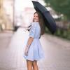 imageG4Free Mini Travel Folding Umbrella for Purse Compact UPF 50 UV Protection Sun ampamp Rain Small Umbrella Lightweight Portable Parasol Fits in Pocket Wallet for Women MenNavy Blue