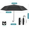 imageG4Free Mini Travel Umbrella UPF 50 Ultralight Slim UV Protection Parasol Windproof Compact Umbrella for Sun ampamp Rain Portable with J Hook Curved Handle Japanese Style for WomenBlack