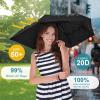 imageG4Free Mini Travel Umbrella UPF 50 Ultralight Slim UV Protection Parasol Windproof Compact Umbrella for Sun ampamp Rain Portable with J Hook Curved Handle Japanese Style for WomenBlack