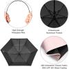 imageG4Free Mini Travel Umbrella UPF 50 Ultralight Slim UV Protection Parasol Windproof Compact Umbrella for Sun ampamp Rain Portable with J Hook Curved Handle Japanese Style for WomenSakura PinkBlack