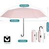 imageG4Free Mini Travel Umbrella UPF 50 Ultralight Slim UV Protection Parasol Windproof Compact Umbrella for Sun ampamp Rain Portable with J Hook Curved Handle Japanese Style for WomenSakura PinkBlack