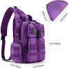 imageG4Free Tactical EDC Sling Bag Backpack with Adjustable Holder Military Shoulder Backpack for MenPurple