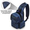 imageG4Free Tactical EDC Sling Bag Pack with Adjustable Holder Sling Shoulder Assault Range BackpackBlackDark Blue
