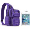 imageG4Free Tactical EDC Sling Bag Pack with Adjustable Holder Sling Shoulder Assault Range BackpackBlackDark Purple