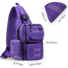 imageG4Free Tactical EDC Sling Bag Pack with Adjustable Holder Sling Shoulder Assault Range BackpackBlackDark Purple