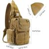 imageG4Free Tactical EDC Sling Bag Pack with Adjustable Holder Sling Shoulder Assault Range BackpackBlackTan