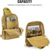 imageG4Free Tactical Sling Bag Backpack EDC Concealed Carry Bag Military Small Crossbody Shoulder Chest PackTan