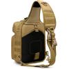 imageG4Free Tactical Sling Bag Backpack Military Rover Shoulder Sling Pack Molle EDC Small Crossbody Chest PackTan