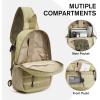 imageG4Free Tactical Sling Bag Backpack for MenMilitary Durable Shoulder Pack Tactical Bag for Travel Hiking Outdoor Sports BlackKhaki