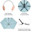 imageG4Free Travel Umbrella Compact Ultralight UPF 50 UV Protection Carbon Fiber Super Slim Small Mini Umbrella Weighs Only 4 ozUV SilverLight Blue