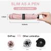 imageG4Free Travel Umbrella Compact Ultralight UPF 50 UV Protection Carbon Fiber Super Slim Small Mini Umbrella Weighs Only 4 ozUltraLight Light Pink