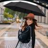 imageG4Free Travel Umbrella Ultralight UPF 50 UV Protection Compact Umbrella Super Slim Small Mini Automatic Open and CloseBlackoutPlaid Black