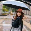 imageG4Free Travel Umbrella Ultralight UPF 50 UV Protection Compact Umbrella Super Slim Small Mini Automatic Open and CloseBlackoutPlaid Blue