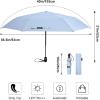 imageG4Free Travel Umbrella Ultralight UPF 50 UV Protection Compact Umbrella Super Slim Small Mini Automatic Open and CloseBlackoutPlaid Blue