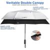 imageG4Free UPF 50 UV Protection Sun Umbrella Double Layer Windproof Compact Travel Umbrella 46 Inch Auto Open CloseBlack